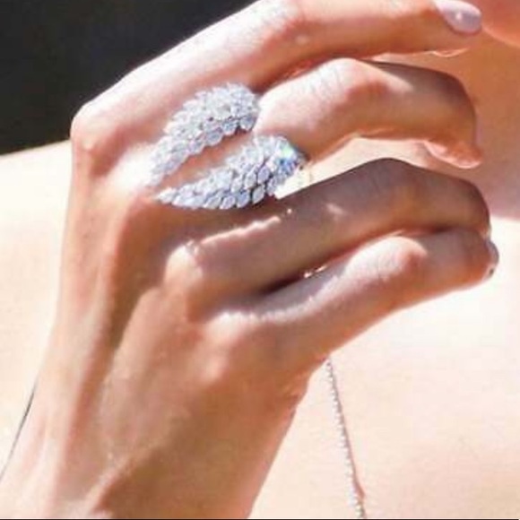 New 18k rose gold plated angel wings adjustable Ring - Picture 3 of 3